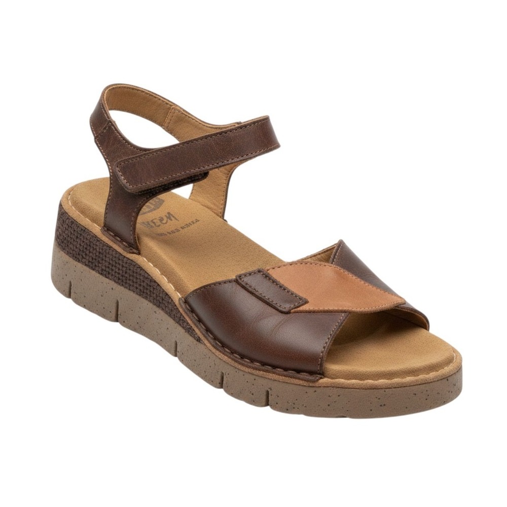 Onfoot Zen Brown Leather Platform Sandals Handmade in Spain Women Size 39